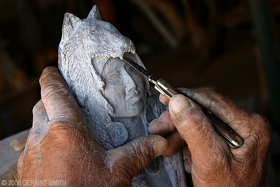 The hands and sculpture of my friend and Taos artist Dwain Freeman