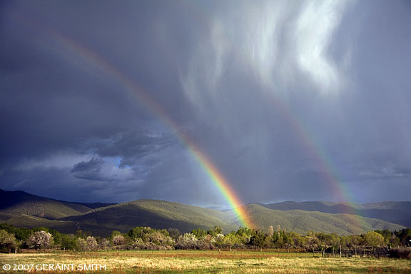 Last nights rainbow over Taos valley from Taos Pueblo