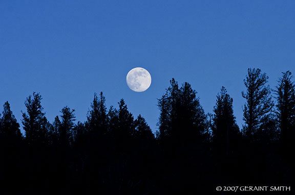 Winter Solstice moonrise, over the high road to Taos