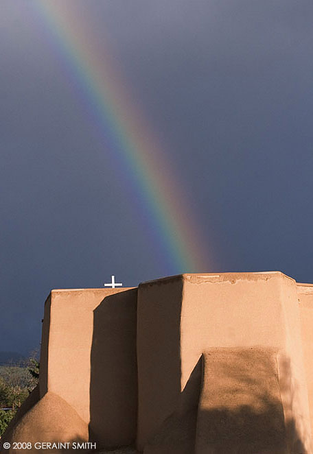 Rainbow over the San Francisco de Asis church in Ranchos de Taos, NM
