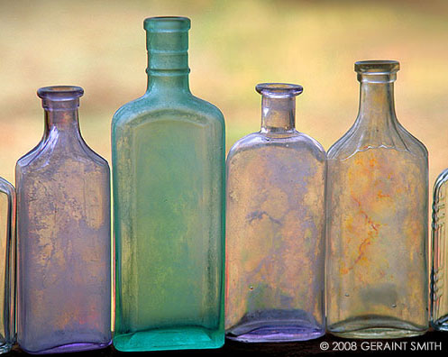 'Old glass bottles'