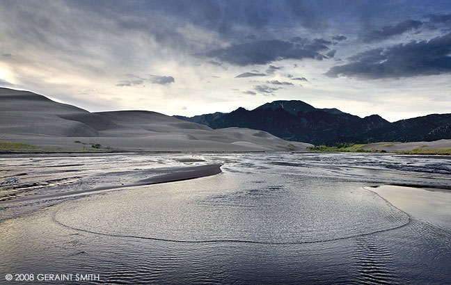 Twilight and Medano Creek in the Great Sand Dunes NP