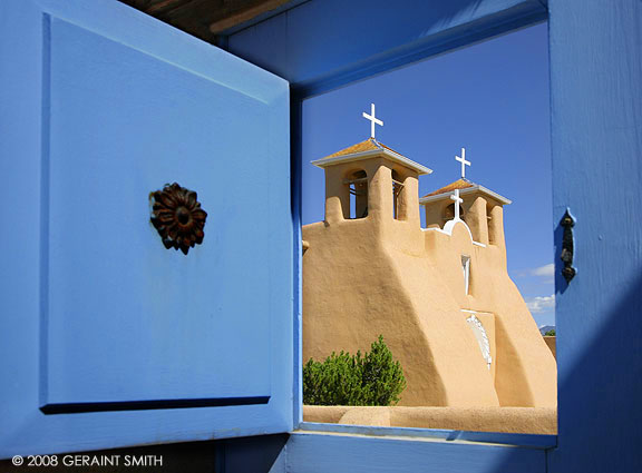 Window on the St Francis de Asis Church, Ranchos de Taos, NM