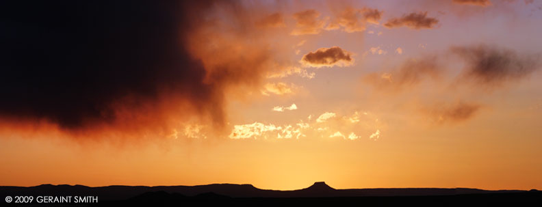 Last night's sunset across the plateau to Cerro Pedernal