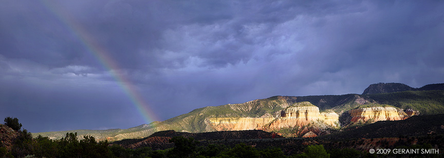 Rainbow and evening light along the Chama river near Abiquiu, NM