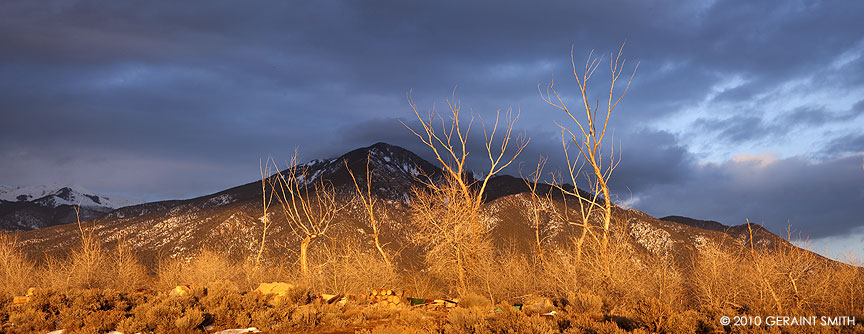 Winter light on Taos Mountain