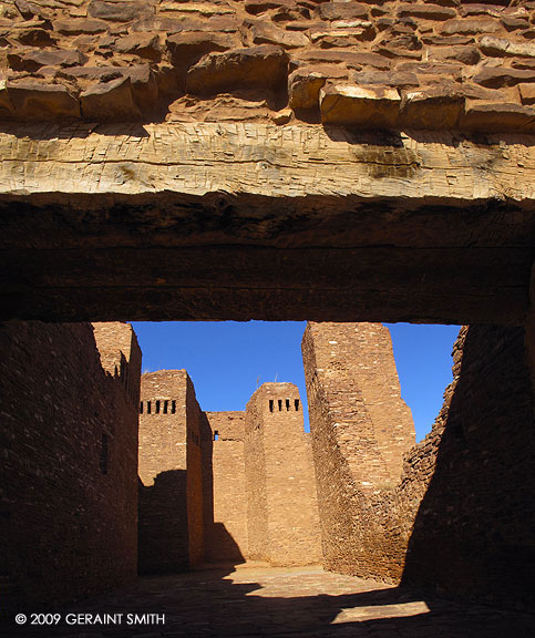 The ruins of the Salinas Pueblo Missions National Monument church, at Quarai, New Mexico