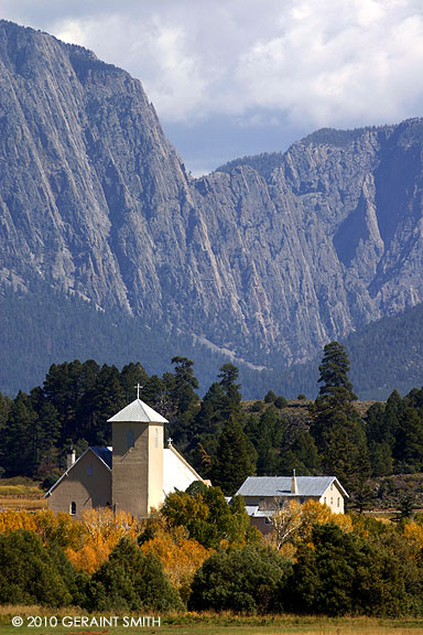 The church at Los Ojos and the Brazos cliffs, NM