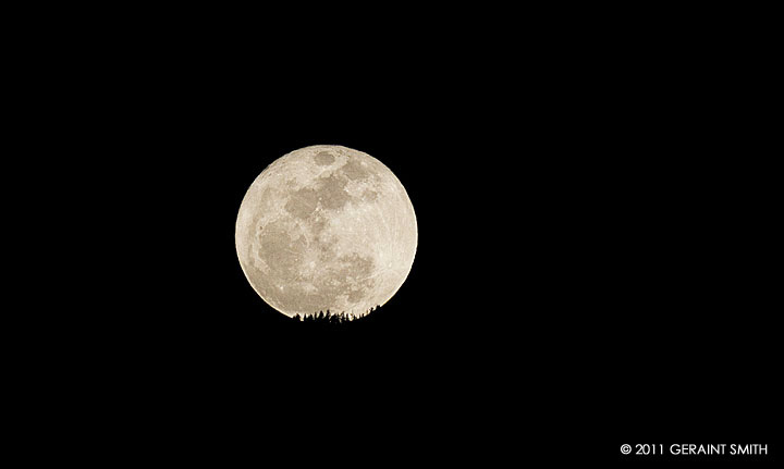 The super moon as it rose over the north side of Taos Mountain last night