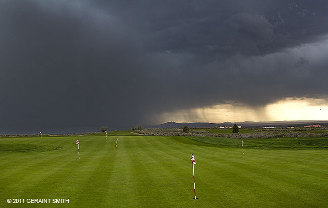 Golf green and typical New Mexico storm ... last year!