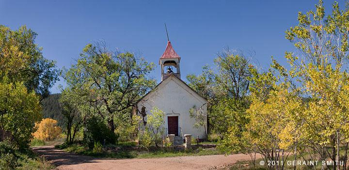 On the road at the old Presbytarian Mission in Holman, NM