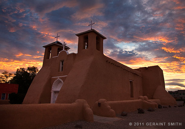 In Ranchos de Taos for a sunset over the beautiful iconic San Francisco de Asis church
