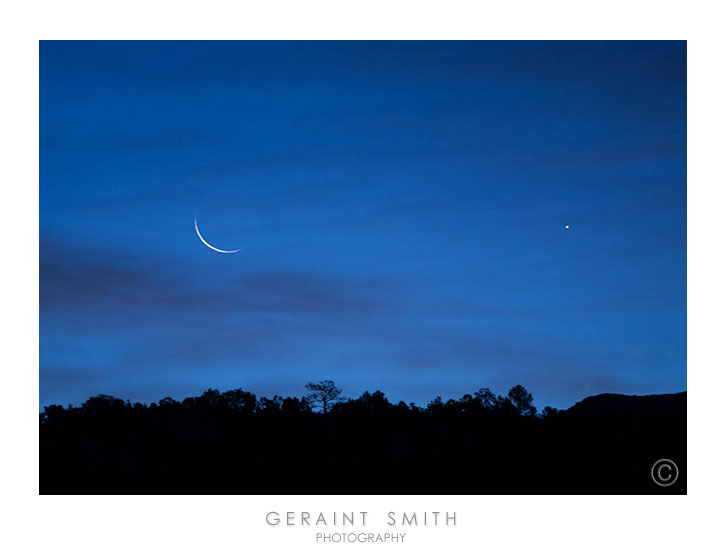 Venus and the crescent moon, from San Cristobal, New Mexico