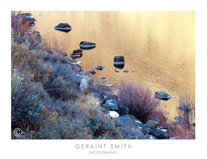 Rocks in the morning light on the Rio Grande, NM