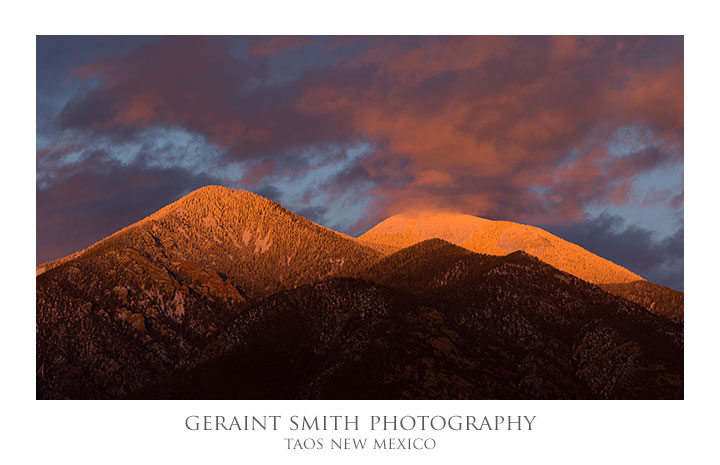 Taos Mountain summit sunset