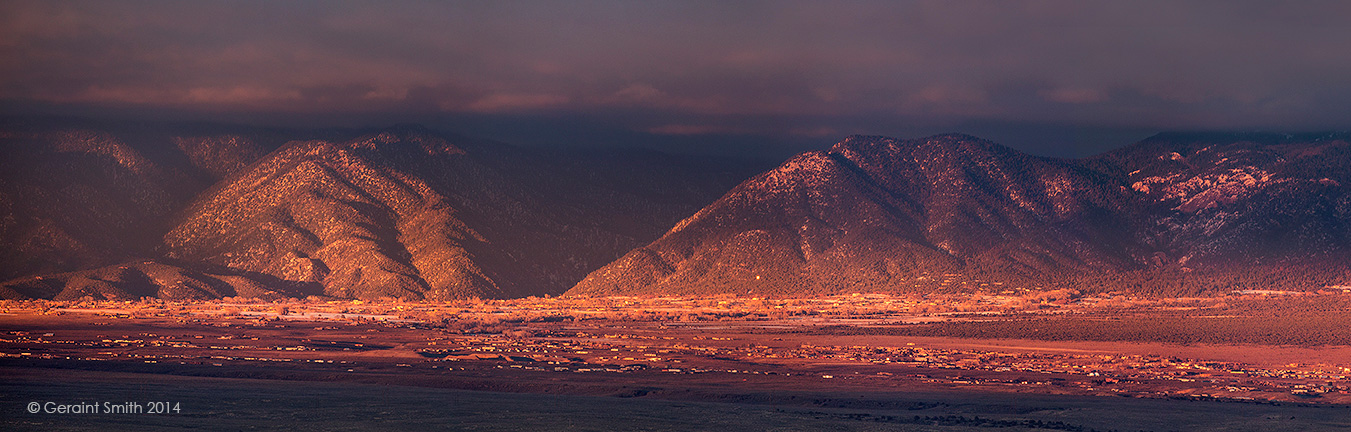 2014 winter solstice sunset on the Taos Valley