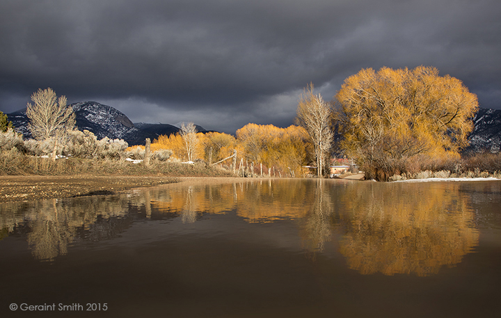 Arroyo Seco this evening shortly before the storm northern new mexico