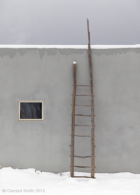 Ladder and window arroyo seco new mexico snow