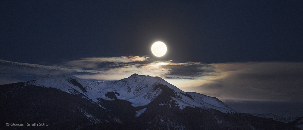 The full moonrise last night over Vallecito Mountain, Taos, NM