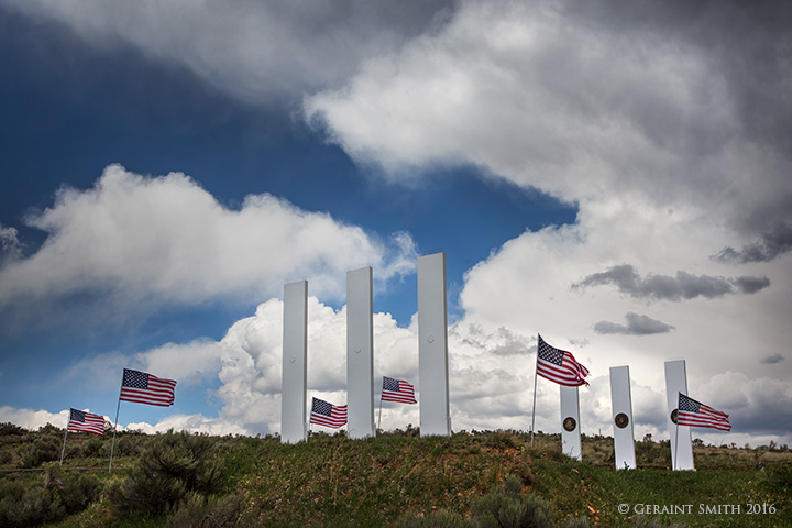 Vietnam Veterans Memorial, Angel Fire, New Mexico flags clouds memorial day 2016