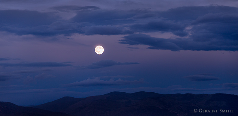 Moon rise over the Sangre de Cristos, Taos, New Mexico