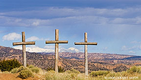 2008 February 26, A veiw from the Morada in Abiquiu across the plateau to Taos Mountain