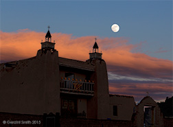 2015 January 04: Moonrise over San Jose de Gracia Church in Las Trampas, NM