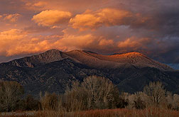 2006 November 27 Taos Moutntain red willow sunset