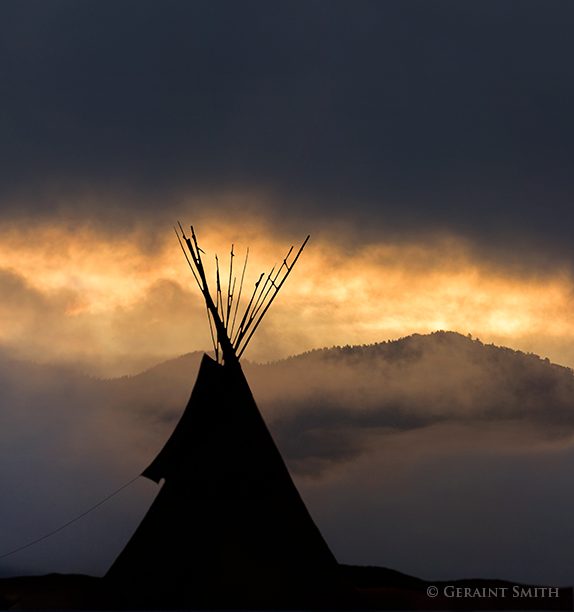Tipi dawn Taos tipi at sunrise