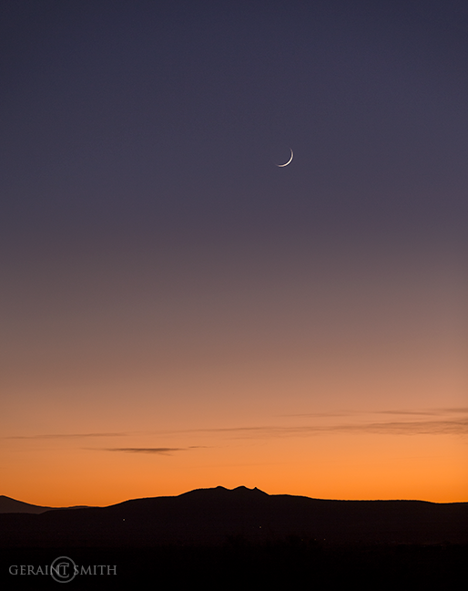 Three Peaks, Crescent Moon sunset