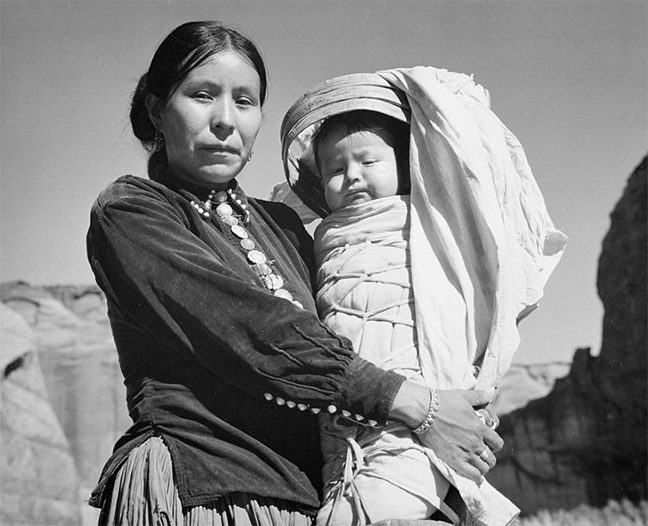 navajo woman and infant 4738601