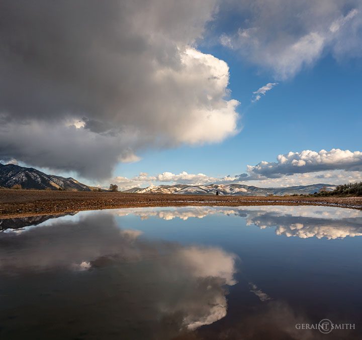 Roadside Reflections, Taos Mountain Clouds