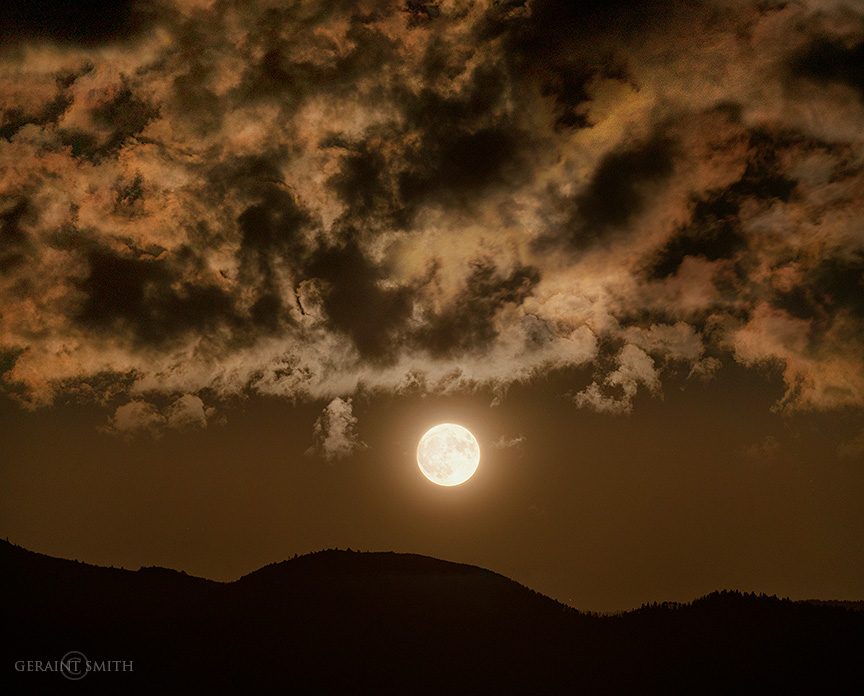Harvest moon rise, Sangre De Cristos, NM.