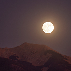Vallecito (little valley), Mountain Peak, Moonrise, Taos, NM