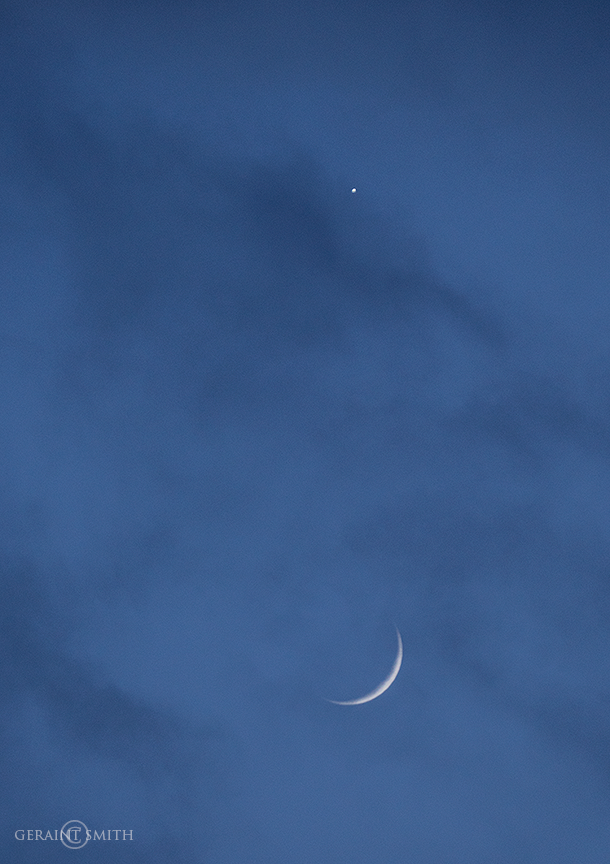 Venus and crescent moon conjunction