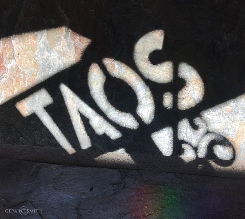 Taos, shadows, prism, rainbow.