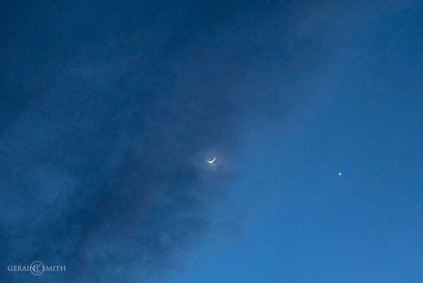 Venus, Crescent Moon, San Cristobal, NM.