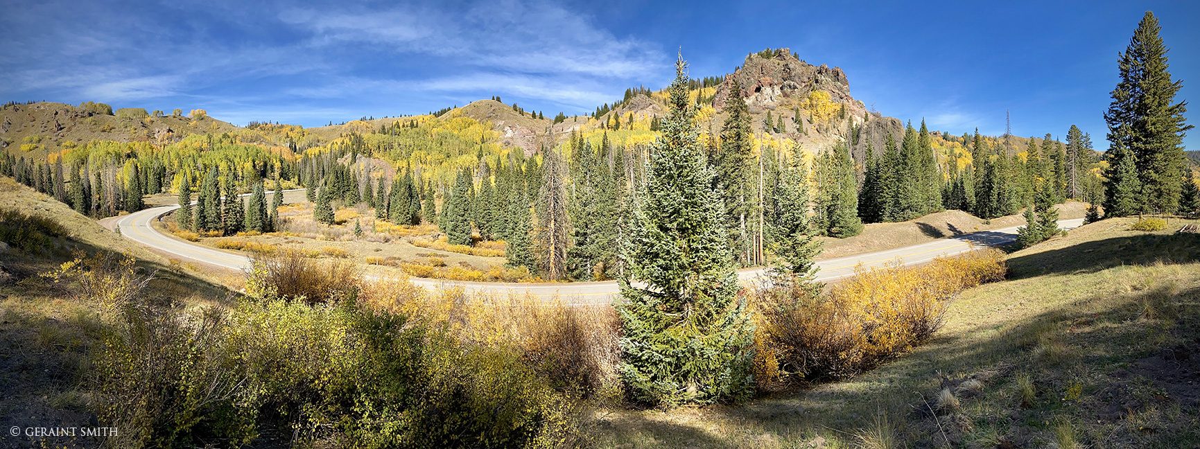 Panorama, Fall Color, Cumbres Pass, Colorado.