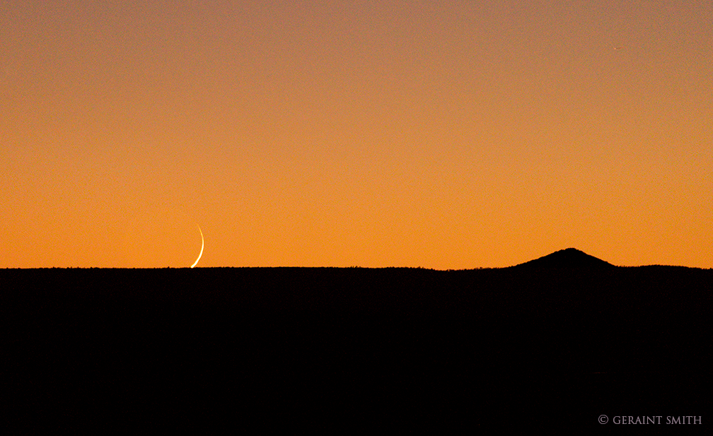Waxing Crescent Moon, Taos Plateau, Volcanic Field.