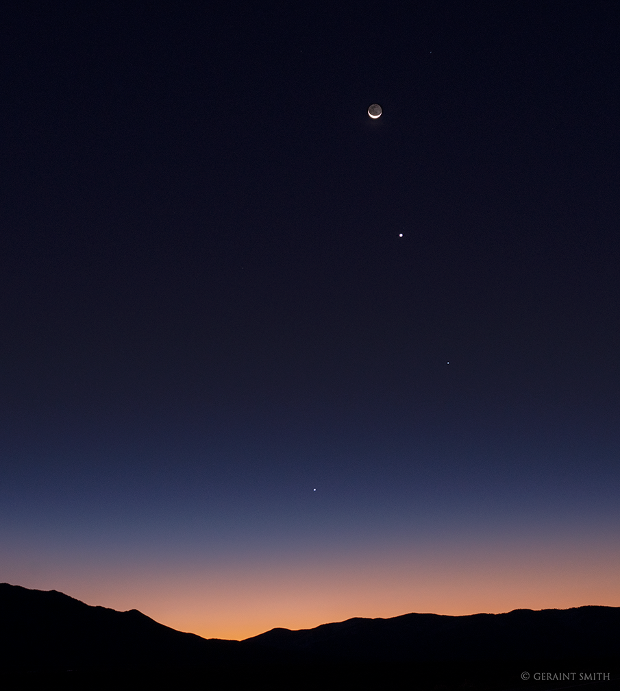 Mercury, Spica, Venus, Crescent Moon, Arcturus