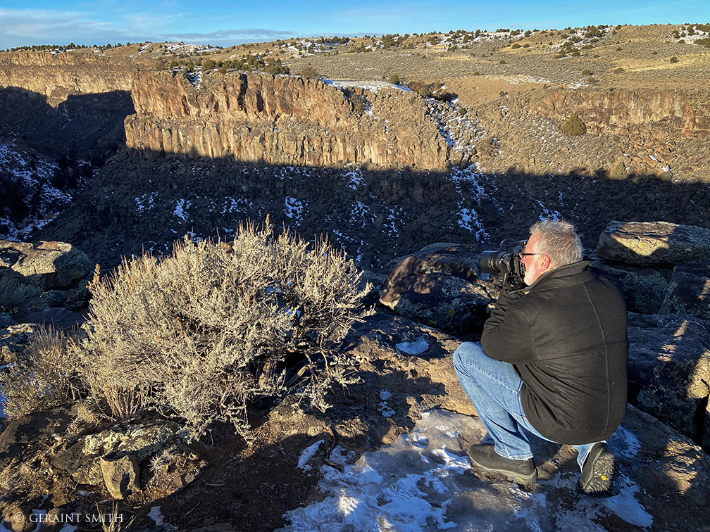 Harry photographing the Rio pueblo canyon