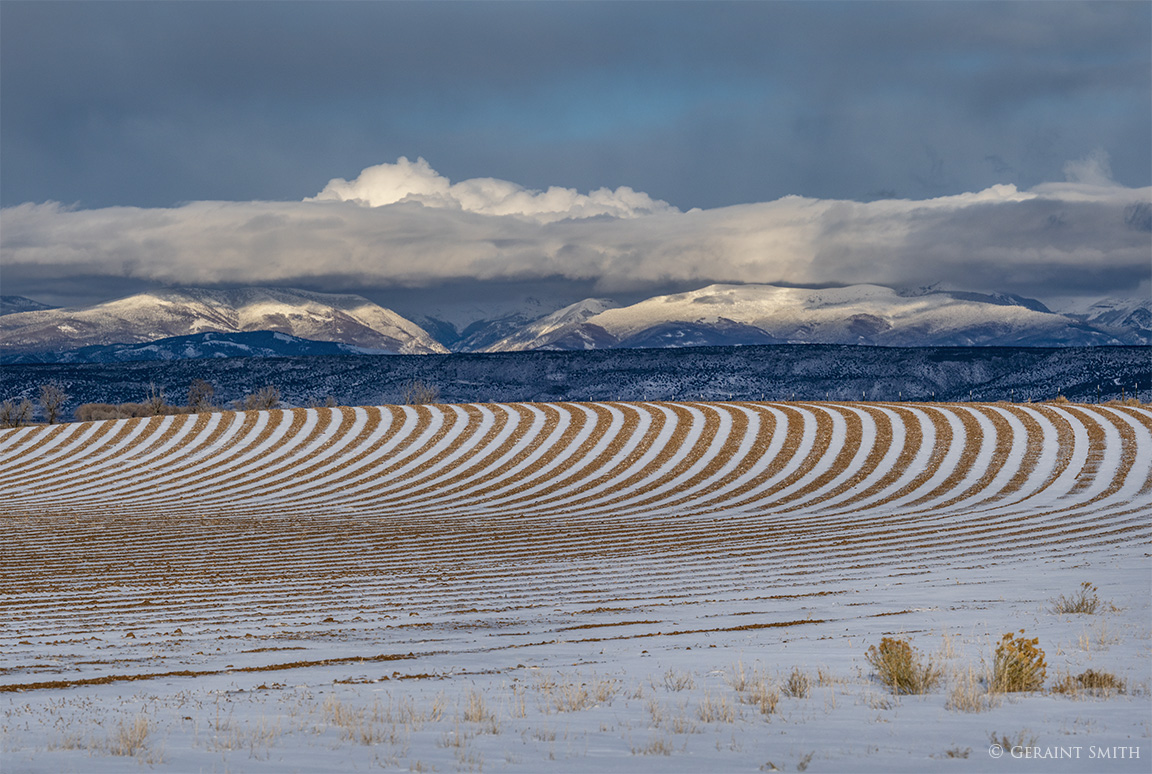 Snow field furrows Sangre de Cristo Mountains, Colorado