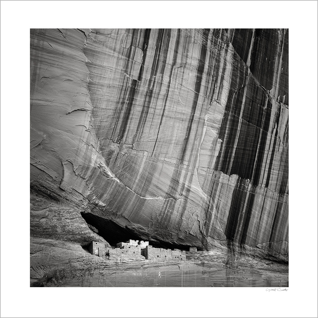 Black and white print of White House Ruin made in Canyon de Chelly