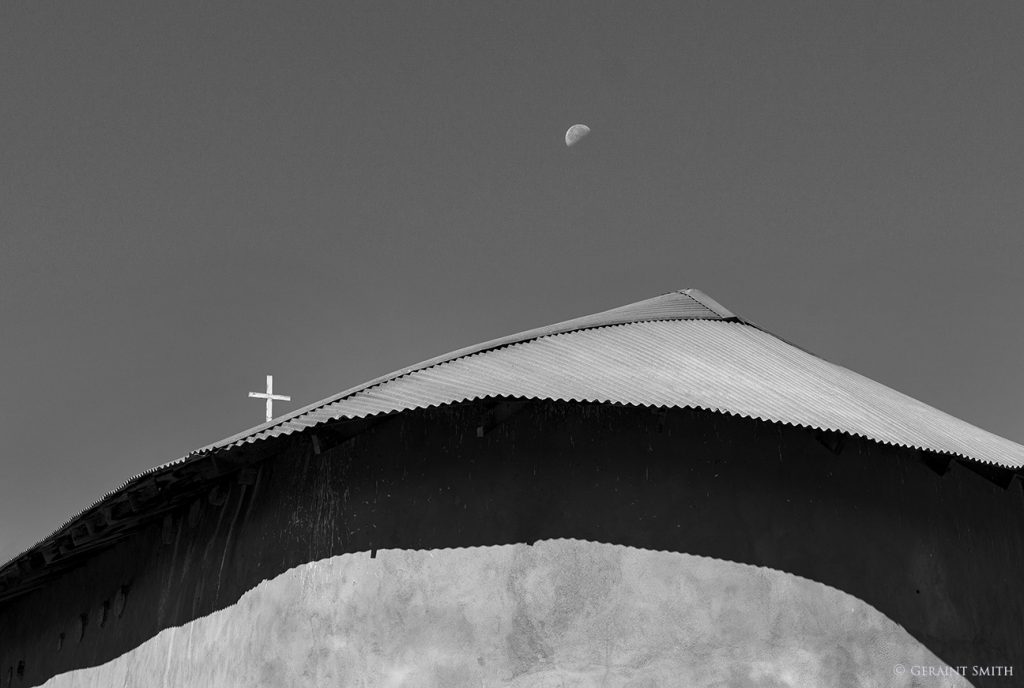 Placitas chapel and moon