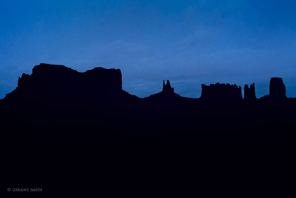 Silhouette of buttes in Monument Valley