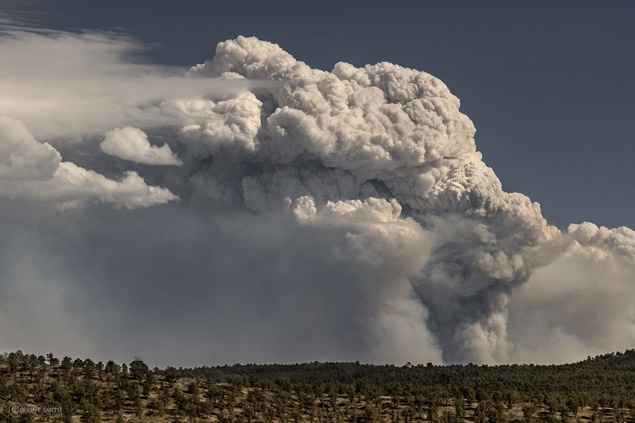 Pyrocumulus clouds from the Calf Canyon, Hermits Peak Fire