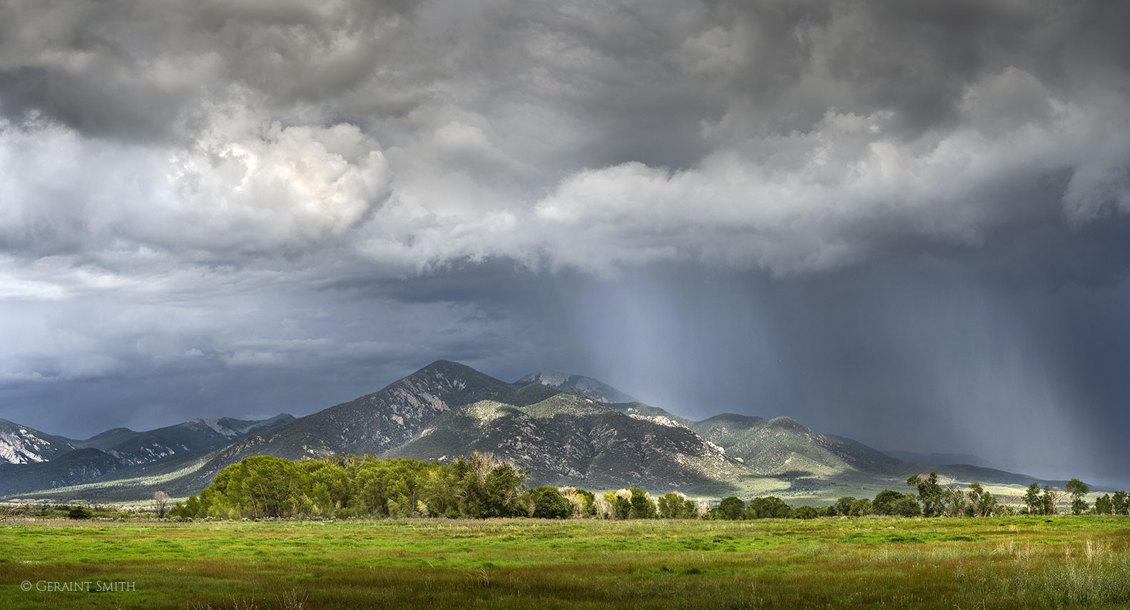 Taos Mountain storm in color