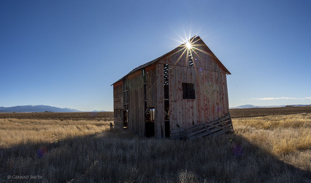 San Luis valley red barn, winter solstice 2022