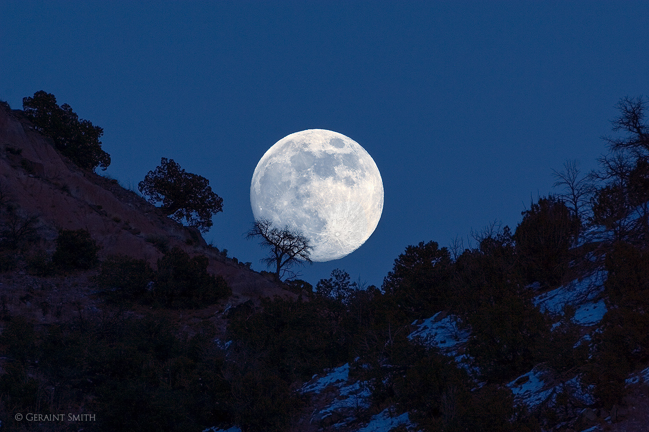 Moon rise over the Rio Grande Gorge Pilar, NM