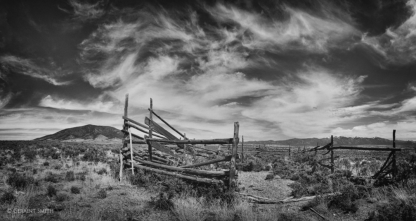 Old sheep corral with Ute Mountain